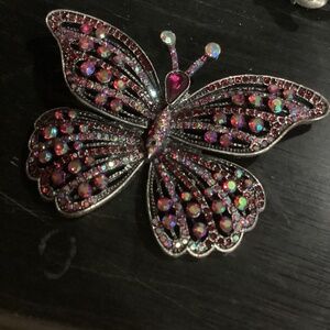 lovely Large Butterfly Rhinestone Brooch Pin.